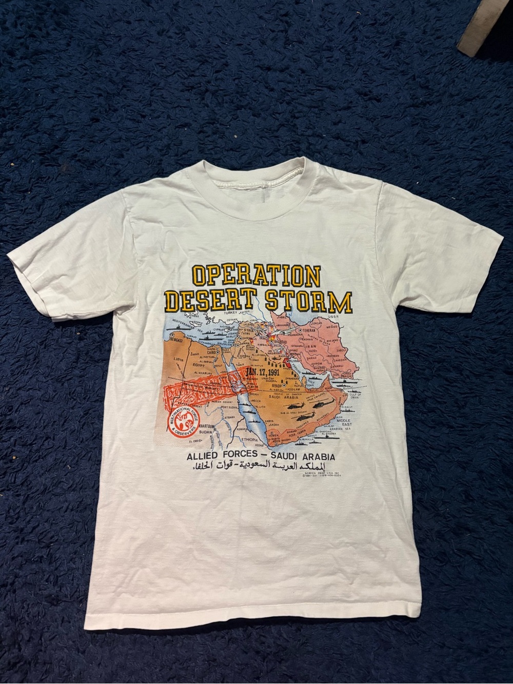 Operation Desert Storm White Graphic Short Sleeve Tee